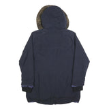 TOMMY HILFIGER Womens Navy Blue Jacket XL Polyester Blend Zip Hooded Fair Isle