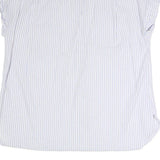 ZARA Womens Blue & White Striped Shirt Short Sleeve Collared L Casual Summer