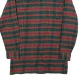 Mens Green Brown Check Cotton Button Shirt M Classic Long Sleeve Retro