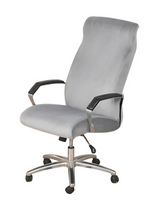 Anyseat Grey Velvet Office Chair Cover – Zippered Stretchable High‑Back Slipcover Protector