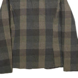 MISS ASHLEY Womens Green & Brown Checked Tailored Jacket XL Wool Blend Button