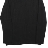 HUGO BOSS Womens Black Plain Jumper Crew Neck Basic Knit L Soft Casual