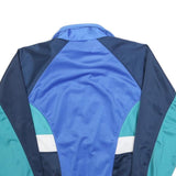 LEOPARD Mens Blue Navy & Teal Colourblock Zip Jacket L Polyester Blend