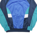 LEOPARD Mens Blue Navy & Teal Colourblock Zip Jacket L Polyester Blend