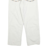 BULERZ Womens Jeans White Relaxed Straight Denim W28 L28 Checked Pocket Trim