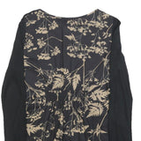 JOE BROWNS Womens Black & Beige Floral Day Dress Cotton Blend Long Sleeve UK 12
