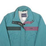 WOOLRICH Womens Blue Green & Purple Colourblock Jacket M Nylon Zip
