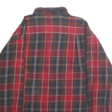 NAUTICA Mens Red & Brown Check Shirt 2XL Button-Down Long Sleeve Cotton