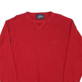 PEAK PERFORMANCE Mens Red Plain Cotton Blend Jumper Crew Neck Basic Knit L