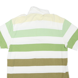 TOMMY HILFIGER Mens White & Green Striped Short Sleeve Polo Shirt XL