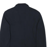 ZARA MAN Mens Navy Blue Jacket S Cotton Blend Button Closure Classic Tailored