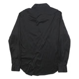 PAL ZILERI Mens Black Plain Cotton Blend Shirt M Stylish Classic Fit Button