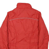 ASICS Womens Red Jacket M Polyester Blend Plain Casual Sports Zip Closure