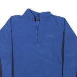 BERGHAUS Mens Blue & Navy Plain Pullover Jumper Quarter Zip Polyester Blend L