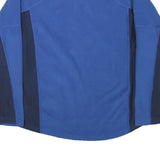 BERGHAUS Mens Blue & Navy Plain Pullover Jumper Quarter Zip Polyester Blend L