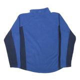 BERGHAUS Mens Blue & Navy Plain Pullover Jumper Quarter Zip Polyester Blend L