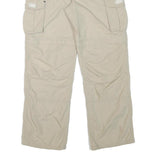 BIG BEAR Mens Polyester Blend Beige Relaxed Cargo Trousers W32 L31 Utility