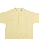 MONTE CARLO Mens Yellow Shirt M Cotton Short Sleeve Casual Summer