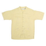 MONTE CARLO Mens Yellow Shirt M Cotton Short Sleeve Casual Summer
