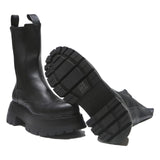 CHARLES & KEITH Womens Black Chelsea Boots Synthetic UK 6 Platform Lug Sole