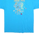 HANES Mens Blue Graphic T-Shirt XL Short Sleeve Crew Neck BeautiControl Design