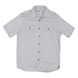 WRANGLER Mens Grey Cotton Blend Short Sleeve Shirt M Casual Workwear
