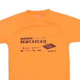 Mens Orange Short Sleeve Graphic T-Shirt S Polyester Blend Round Neck Casual