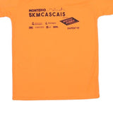 Mens Orange Short Sleeve Graphic T-Shirt S Polyester Blend Round Neck Casual