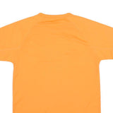 Mens Orange Short Sleeve Graphic T-Shirt S Polyester Blend Round Neck Casual