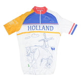 BUTCH BIKE SHIRTS Mens White & Orange Holland Graphic Cycling XL Short Sleeve