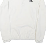 THE NORTH FACE Womens White Plain Fleece Pullover Quarter Zip S Outdoor Winter