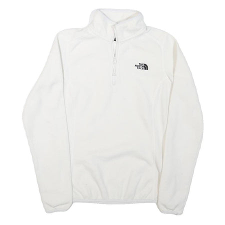 THE NORTH FACE Womens White Plain Fleece Pullover Quarter Zip S Outdoor Winter