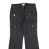 MICHAEL KORS Womens Black Regular Wide-Leg Trousers W28 L27 Zip Pocketed