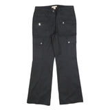MICHAEL KORS Womens Black Regular Wide-Leg Trousers W28 L27 Zip Pocketed