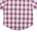 WRANGLER Mens Blue Red & White Plaid Shirt L Classic Cotton Blend Short Sleeve