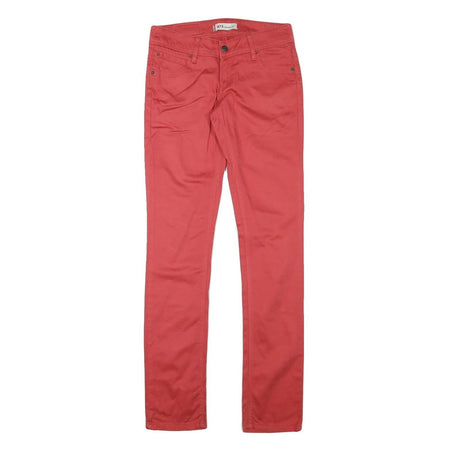 LEVI'S Womens Cotton Blend Red Slim Skinny Fit Trousers W28 L31 Stylish Comfort
