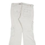 GARAGE Womens Cotton Blend Cream Regular Flared Trousers W30 L32 Casual Utility