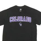MLB Mens Black Colorado Graphic T-Shirt S Short Sleeve Crew Neck Baseball