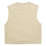 Mens Beige Cotton Blend Button Jacket Vest M Utility Casual Plain Pocket