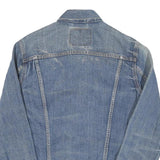 LEVI'S Mens Blue Cotton Denim Jacket S Button Plain Classic Style Casual