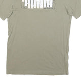 PUMA Mens Beige Graphic T-Shirt S Short Sleeve Crew Neck Casual Cotton Blend