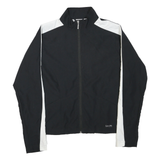CALVIN KLEIN Mens Black & White Zip Jacket M Polyester Blend Plain Lightweight