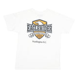 EAGLE RIDER Mens White & Orange Graphic T-Shirt L Short Sleeve Crew Neck