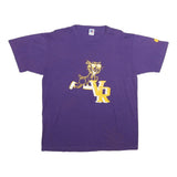 RUSSELL ATHLETIC Mens Purple L Cartoon Graphic T-Shirt Short Sleeve Crew Neck
