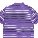 POLO RALPH LAUREN Mens Purple & White Striped Short Sleeve Polo Shirt M Cotton
