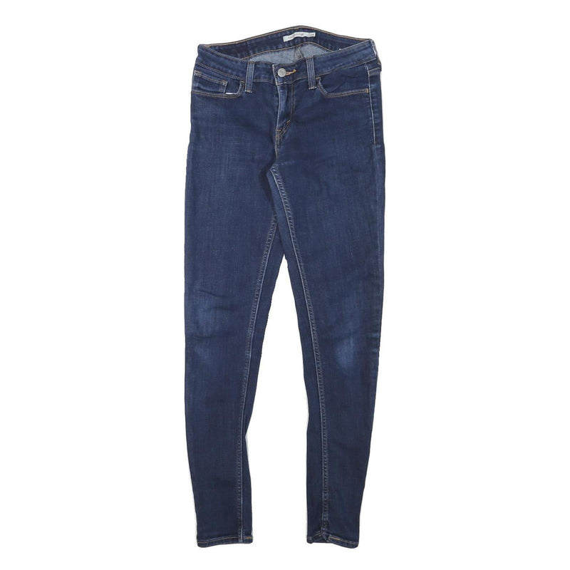 LEVI'S 535 Womens Slim Blue Denim Medium Woven W26 L28 Classic Zip Jeans