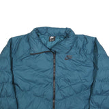 NIKE Womens Blue Zip Jacket 2XL Polyester Blend Puffer Warm Casual