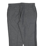 TOPMAN Mens Wool Blend Grey Regular Straight Trousers W34 L26 Classic Zip