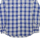 LEVI'S Mens Blue & White Checked Shirt S Classic Cotton Blend Long Sleeve
