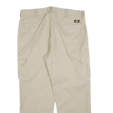 DICKIES Mens Cotton Blend Beige Regular Straight Cargo Trousers W40 L32 Workwear
